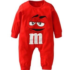 New “M” Red romper 0-3 months